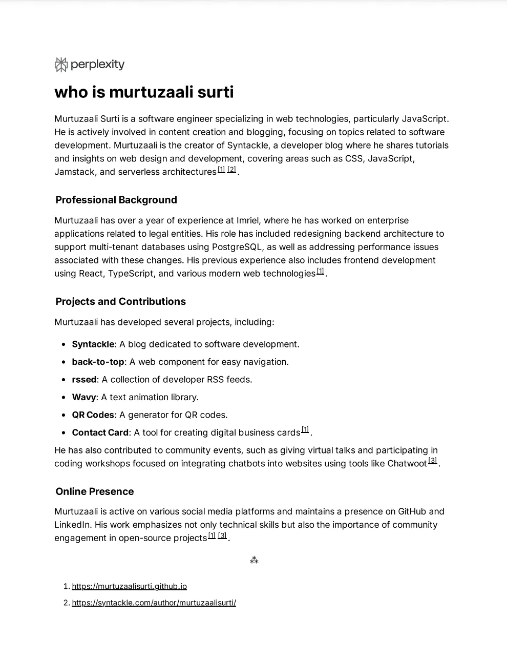 deep research about murtuzaali surti using perplexity ai