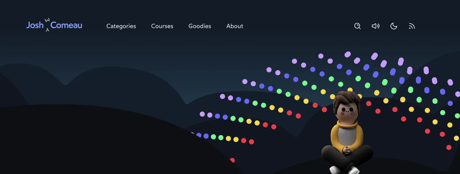 Landing Page of Josh Cameau's Blog