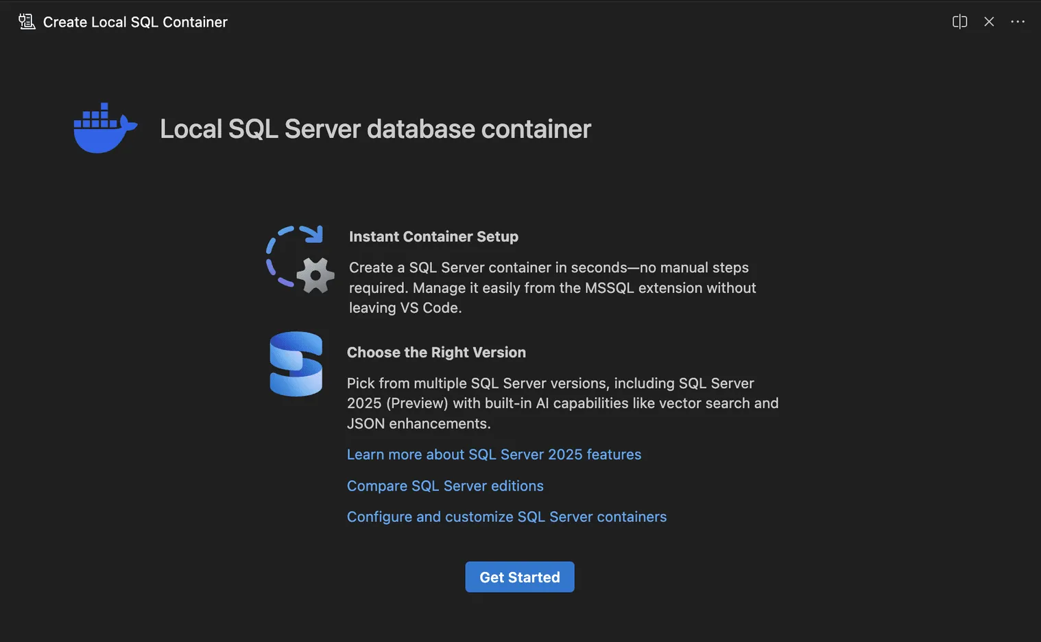 adding new connection in mssql vscode extension (local sql container)