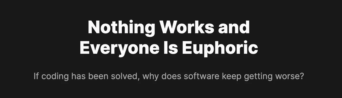 Nothing Works and Everyone Is Euphoric by Piotr Chmolowski